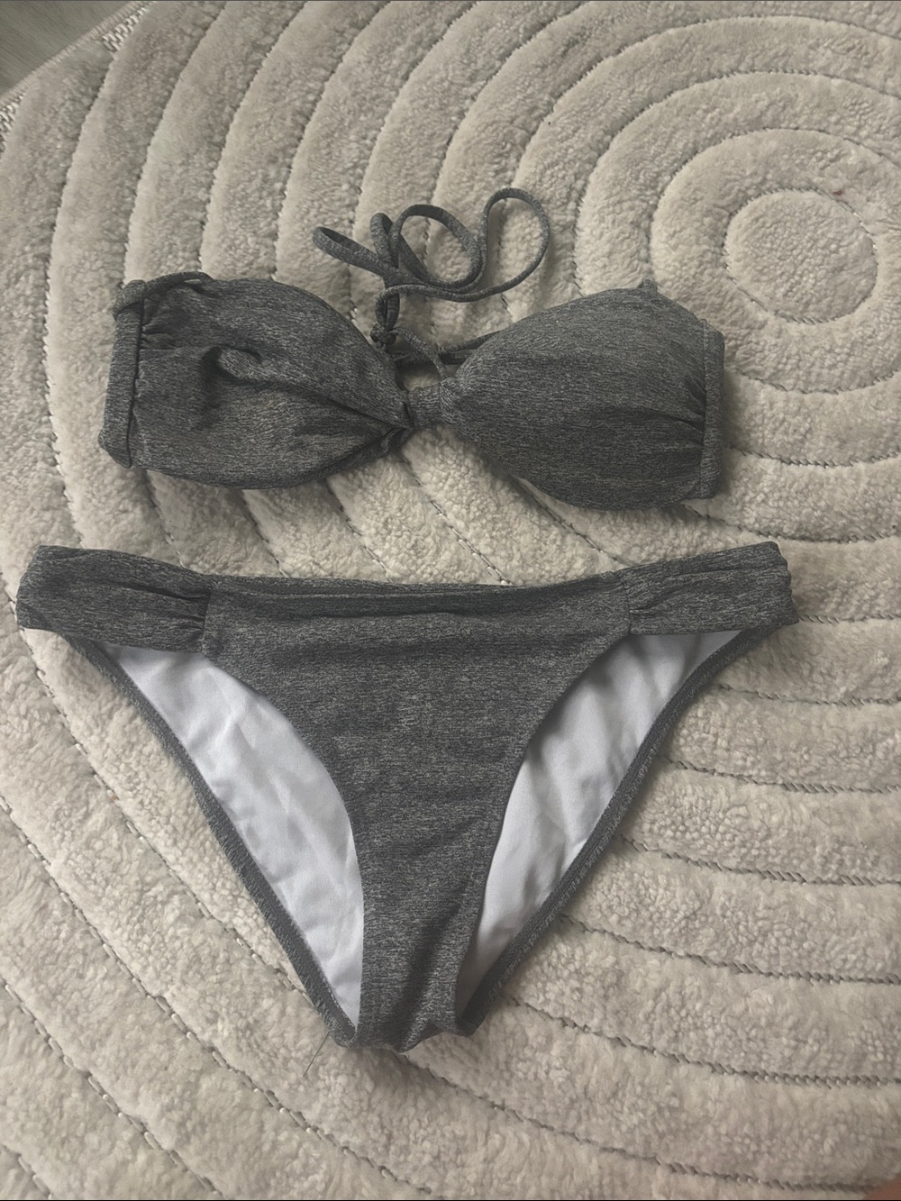 Charlotte Russe Gray Women's Two-Piece Bandeau Bikini Set